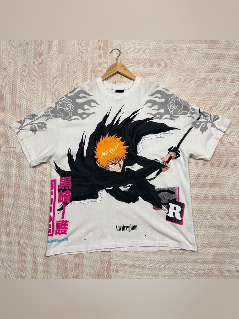 Civil Regime X Bleach Ichigo Anime Graphic AOP Oversized Shirt Men’s Size Large